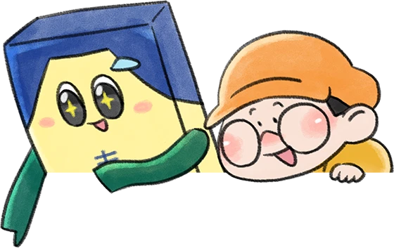 2024年入賞作品を見ている青雲くんとさだきちくん