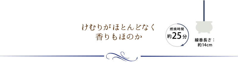 けむりがほとんどなく香りもほのか