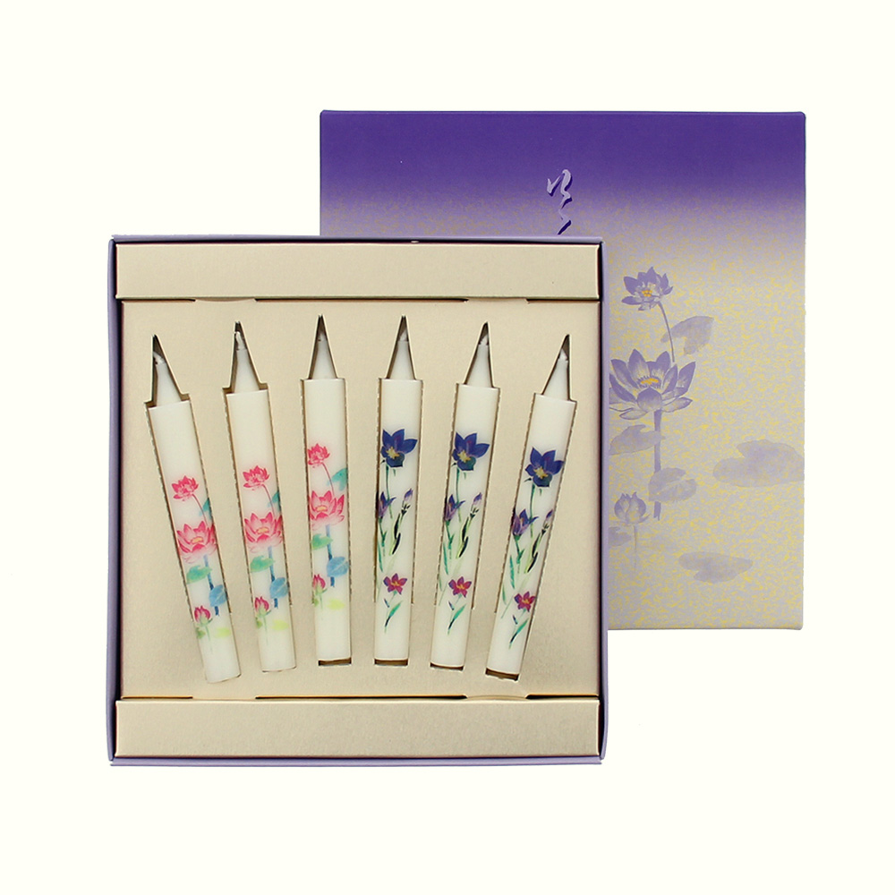 銘香芝山桐箱 絵ろうそくセット