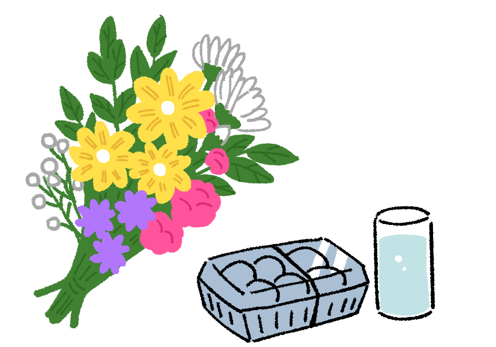 お水・お花・お供え物を供えましょう