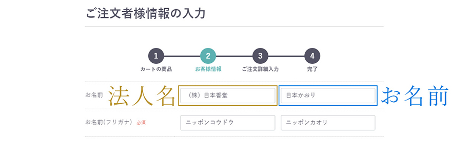 法人様・団体様、ご依頼主名記入方法