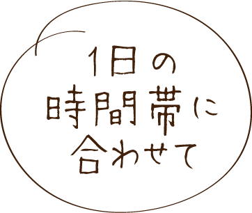 1日の時間帯に合わせて