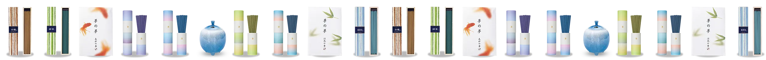 夏らしい、涼しげなお香の商品ラインナップ
