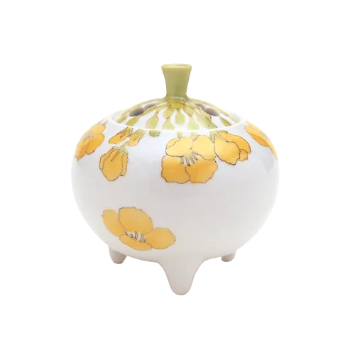 香炉　菜の花　九谷焼