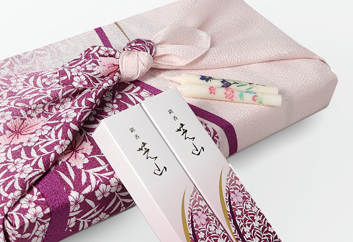 線香 銘香芝山 絵ろうそく5本セット