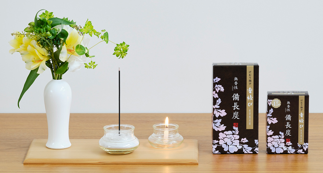 香結び　無⾹性（当社⽐）備⻑炭
