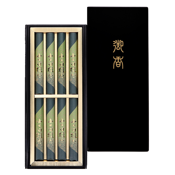 線香　毎日白檀香　塗箱短寸８入