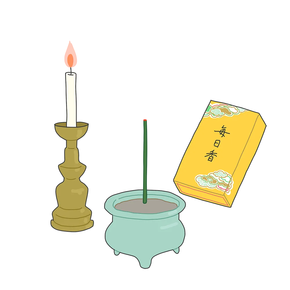 新盆の準備品一覧|線香・ろうそく