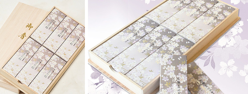 宇野千代のお線⾹　新・淡墨の桜　桐箱サック6⼊