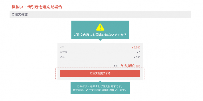 後払い・代引きを選んだお客様